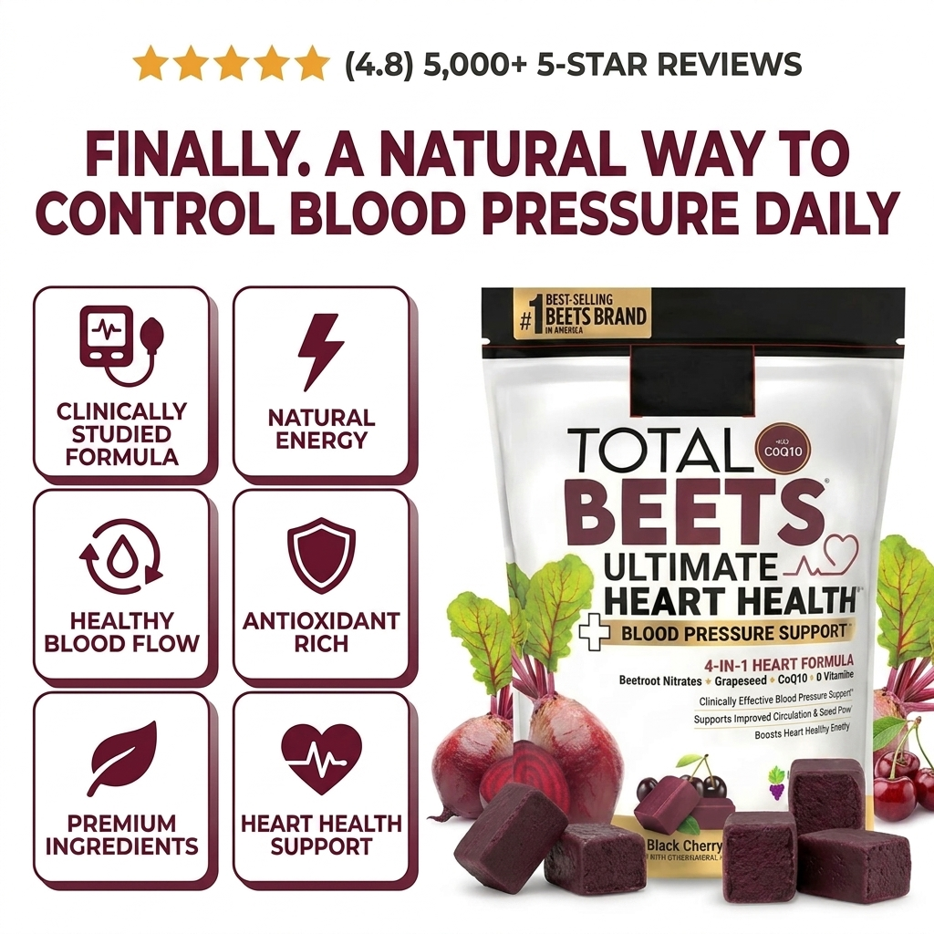 TOTAL BEETS™ – Blood Pressure Support + Strengthening Heart Health (Trusted By Doctors)